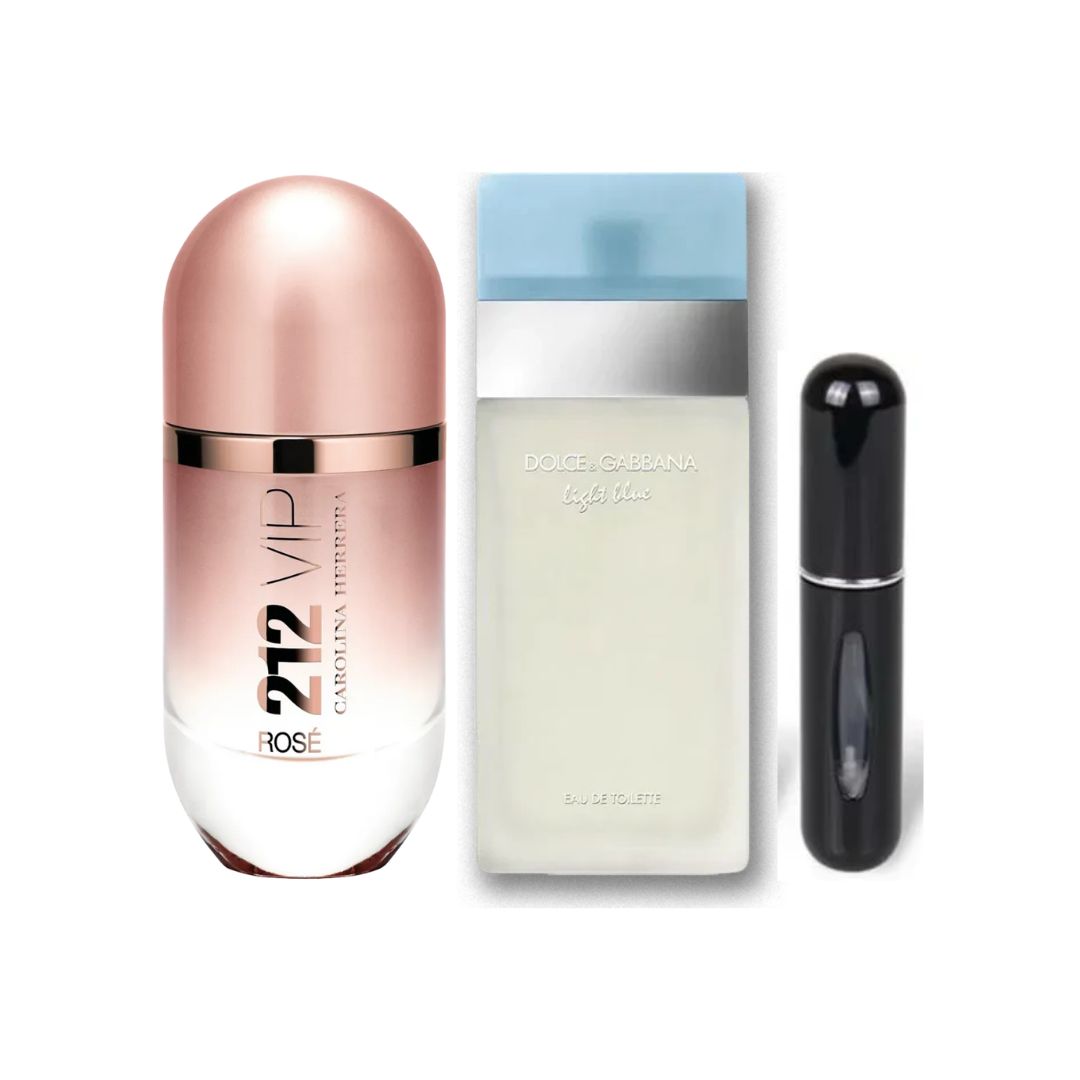 212 VIP ROSE +LIGHT BLUE DAMA +PERFUMERO